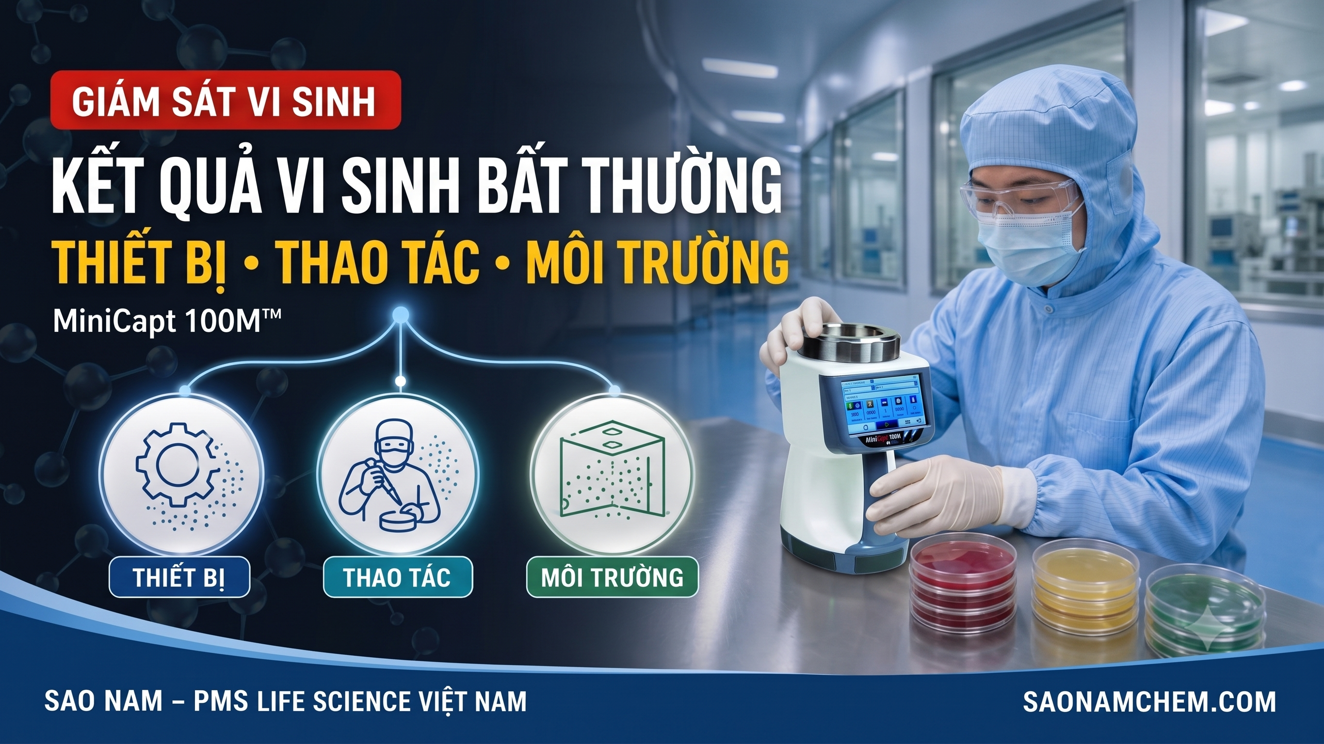 MiniCapt cho kết quả vi sinh bất thường: phân biệt thiết bị, thao tác và môi trường